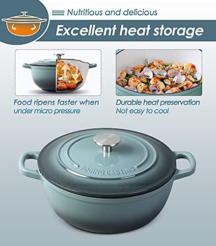 Enameled Cast Iron Dutch Oven 5 Quart Slateblue