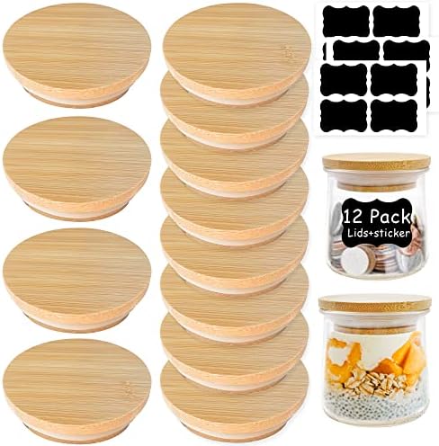 Natural Bamboo Oui Yogurt Jar Lid Set