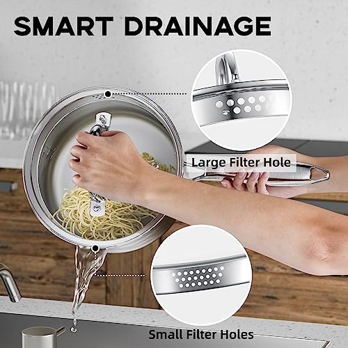 Versatile 15 Quart Stainless Steel Saucepan with Steamer