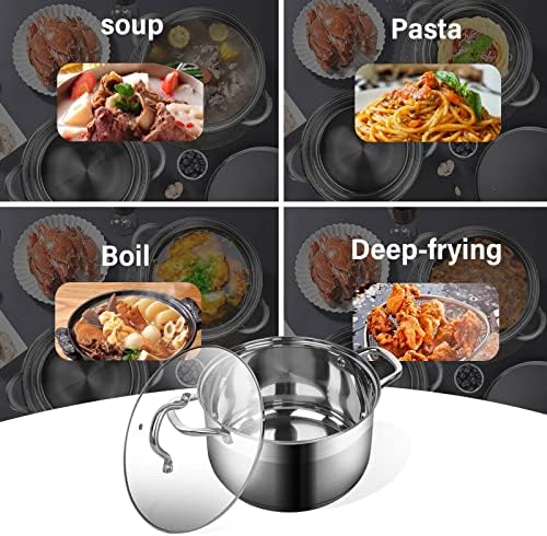 LEUGWAKN 10 Quart Stainless Steel Stock Pot with Lid