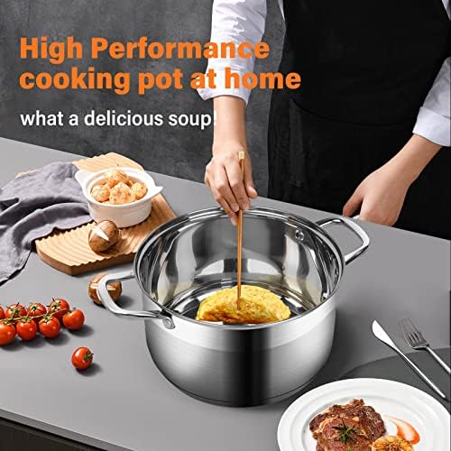 LEUGWAKN 10 Quart Stainless Steel Stock Pot with Lid