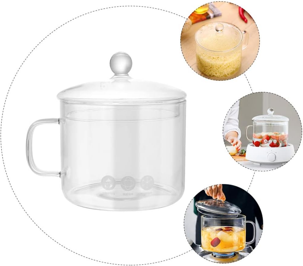Hemoton Glass Stew Pot Heat Retention Easy Handling Transparent Durable