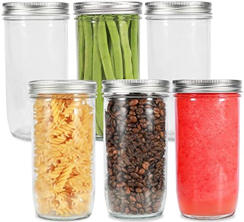 Wide Mouth Mason Jars for Canning Preserving