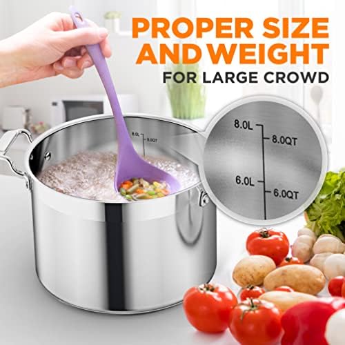 Life-changing 8 QT Stainless Steel Stockpot with Ergonomic Handles Induction Compatibility