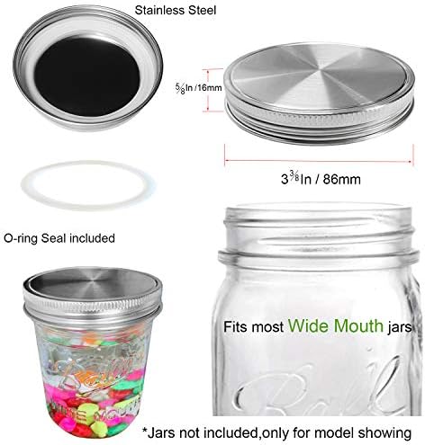 Secure Essential stainless steel lids for Mason jars Pack of 12