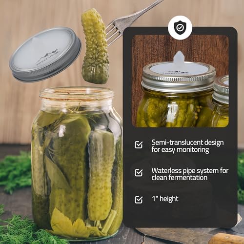Semi-Translucent Silicone Fermenting Lids for Mason Jars Pack of 4