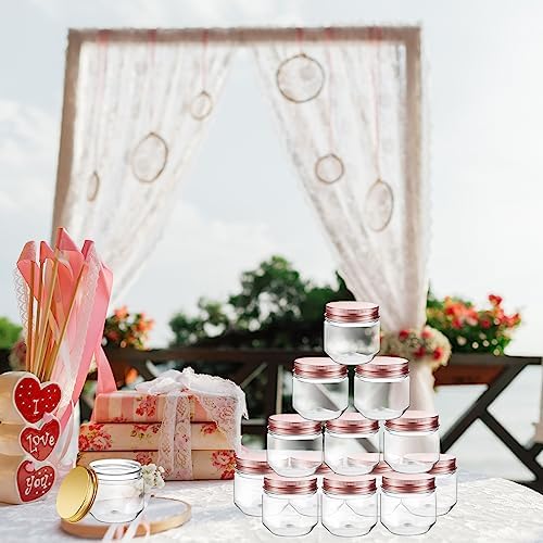 Tanlade 60 Pcs Clear Plastic Jars with Lids Fast
