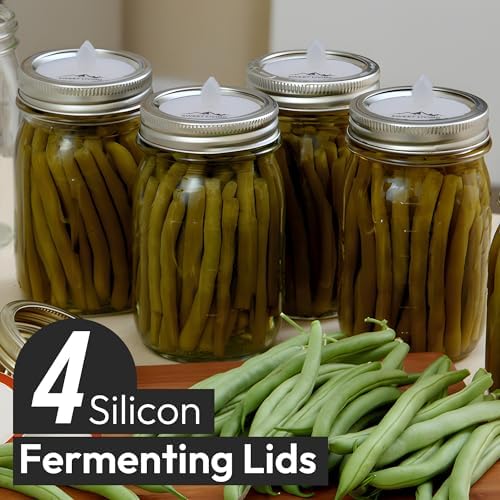Semi-Translucent Silicone Fermenting Lids for Mason Jars Pack of 4