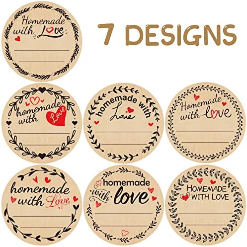 500Pcs 2 Canning Labels with Homemade with Love