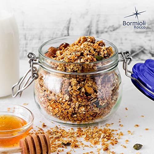 Bormioli Rocco Fido Square Jar with Blue Lid 175 oz