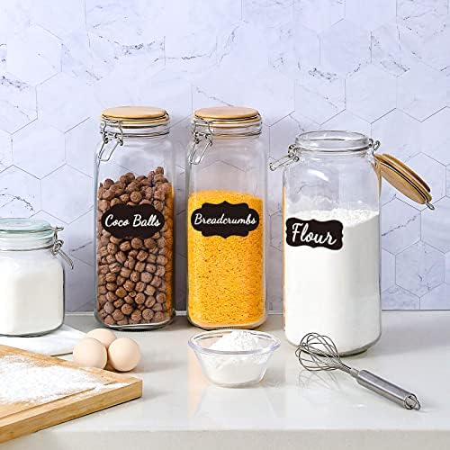 VITEVER Taller 92oz Glass Jars with Airtight Lid 3 Pack