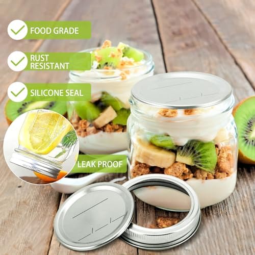 LOVE MOMENT 48PCS Canning Lids Rings for Mason Jars