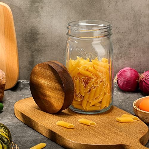 6-Piece Wooden Mason Lid Canning Jar Lids