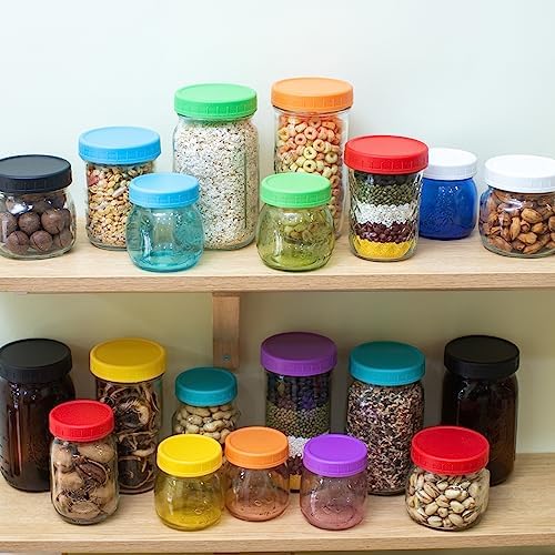 9-Pack Red Mason Jar Lids with Silicone Rings Durable Canning Storage