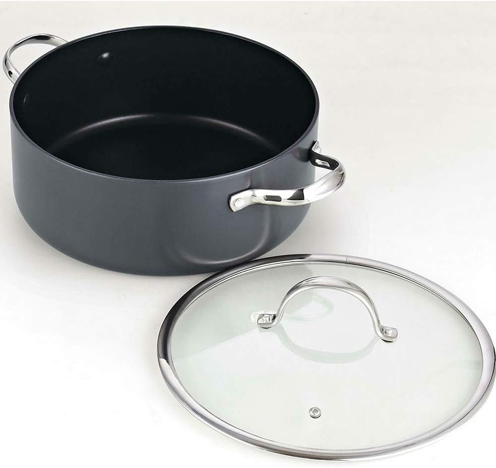 7 Quart Hard Anodized Dutch Oven Stockpot with Choice of Lid