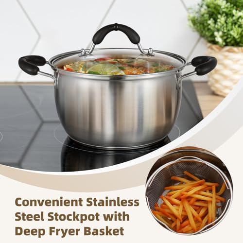 Epicover Stove Top Fryer Pot with Basket