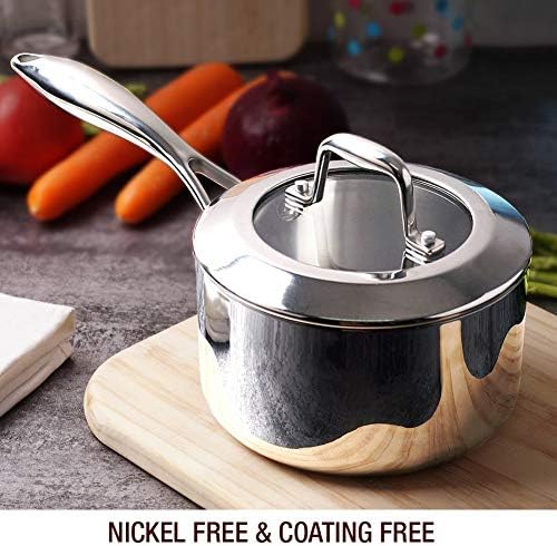 Ergonomic Mirror-Polished 175 QT Sauce Pan