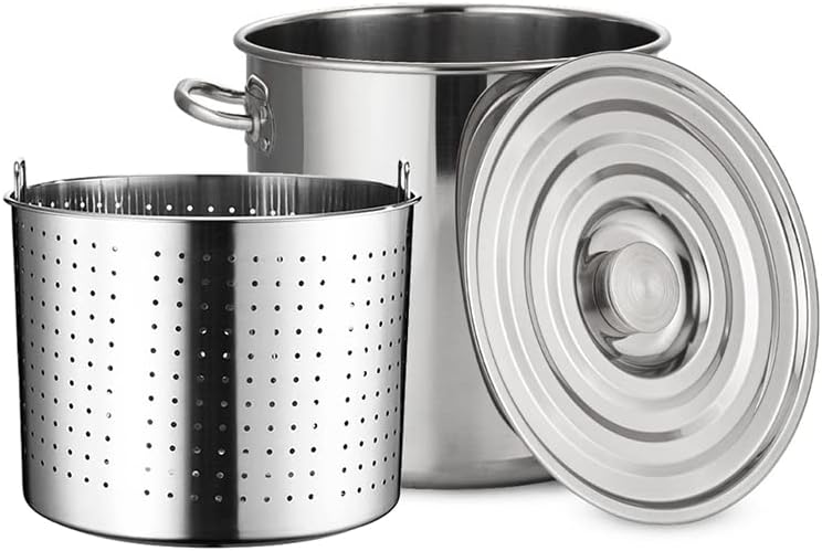 NTumLeap Stainless Steel Stock Pot for Seafood Boiling and Steaming 45Qt63Qt