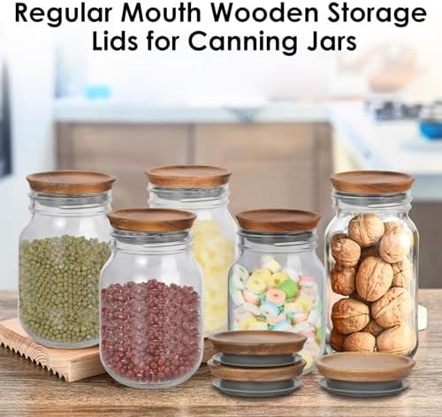 Saiveina 6-Pack Regular Mouth Lids for Mason Jars