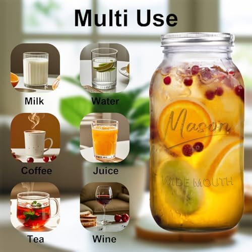 3-Piece Mason Jars with Airtight Lids for Storage