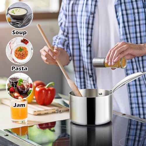 2 Quart Saucepan with Glass Lid Tri-Ply Stainless Steel