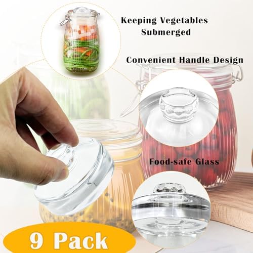 9-Piece Fermentation Glass Weights with Easy Grip Handles