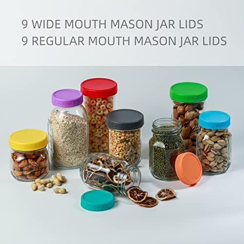 18 Red Mason Jar Lid Set with Silicone Rings