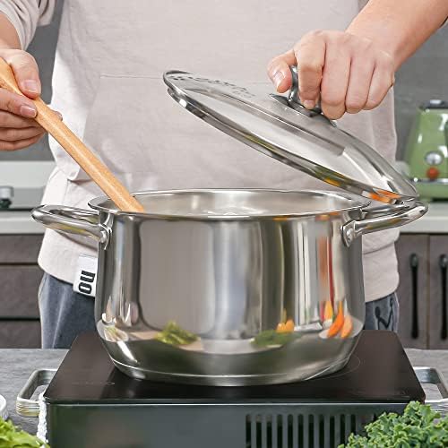 DERUI 22CM 4 Quart Stock Pot with Glass Lids