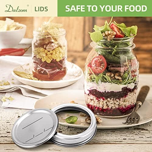 48Pcs Canning Lids with Rings Regular Mouth Jar Seals