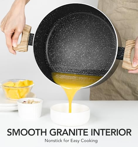 Premium 5 qt Stock Pot with Lid Nonstick Ergonomic and Built to Last