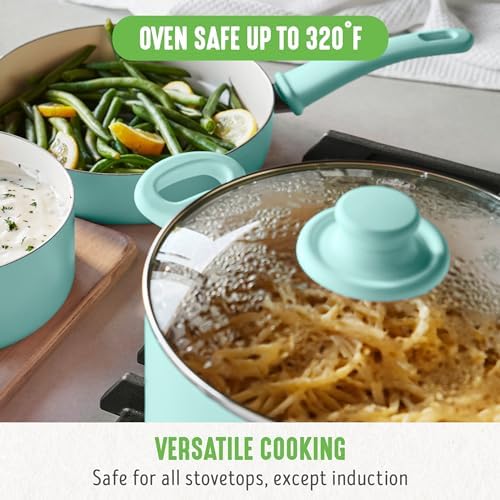 GreenLife 6QT Ceramic Stockpot with Glass Lid
