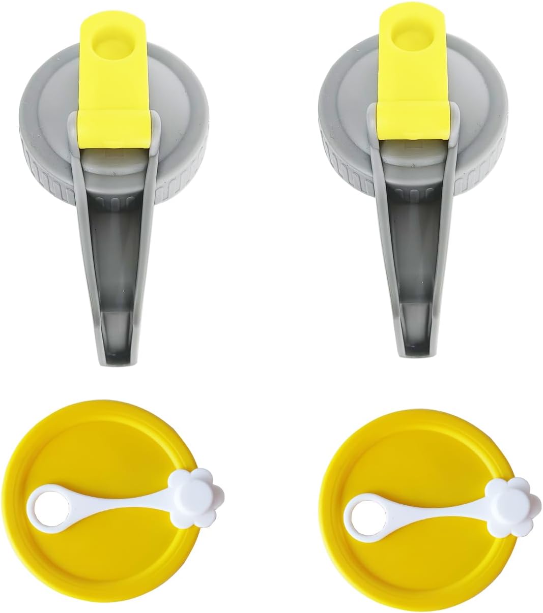 4-Piece Mason Jar Lid Set with Handle and Hole