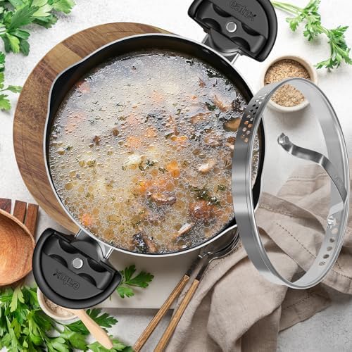 EATEX 5-Quart Pasta Pot with Strainer Lid Nonstick Stainless Steel