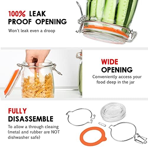 Wide Mouth 32OZ Glass Jars 4 Pack