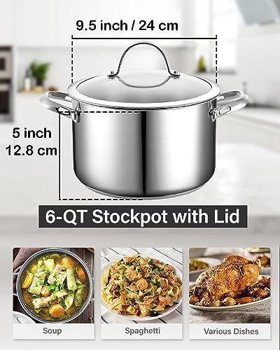 6 Quart Dutch Oven Pot with Glass Lid
