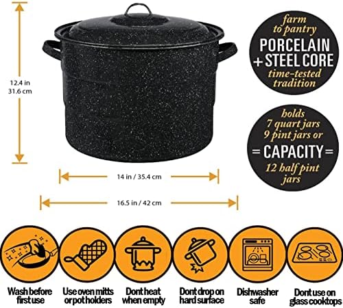 Easy Canning Kit - Stainless Steel Water Bath Canner with Rack Lid