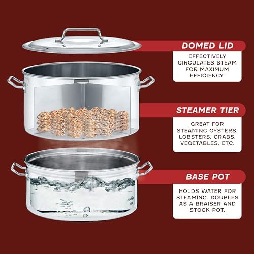 Concord Extra Large Stainless Steel Steamer Braiser Pot