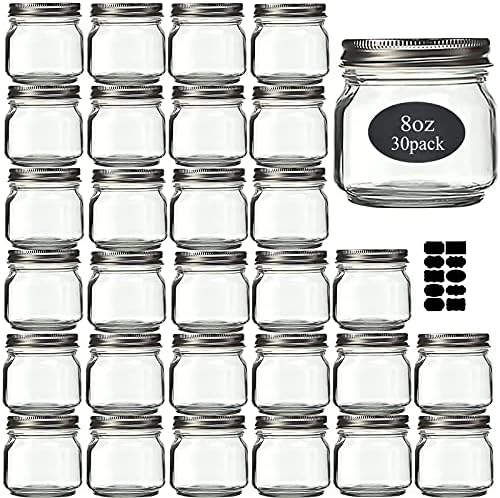 Rainforce Mason Jars 8 oz 30Pack Small Glass Canning Jars