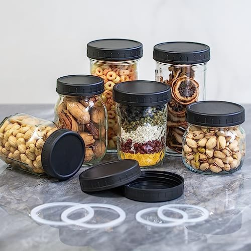 Organic Mason Jar Lids with Silicone Rings
