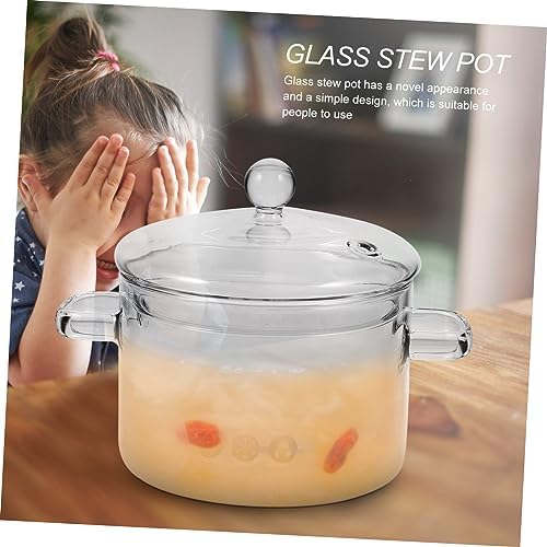 High-Borosilicate Glass Stew Pot with Lid 1500ml