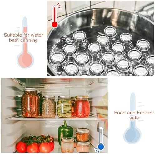 Perfect Canning Lids Set with Rings for Mason Jars 24 Pcs