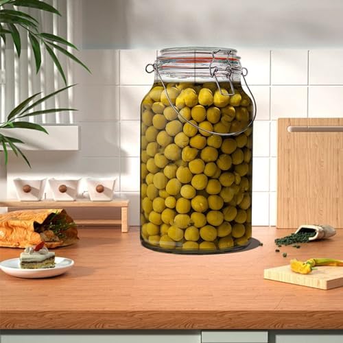 Galssmagic 1 Gallon Glass Jars 2 Pack with Airtight Lids