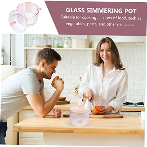 Versatile 1600ml Glass Pot with Double Handles for Noodles Soup