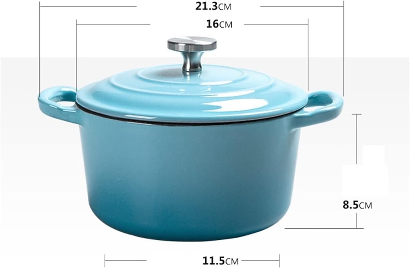 Durable Cast Iron Stock Pot Soup Pot Small Kitchen Tool Non-Stick Efficient