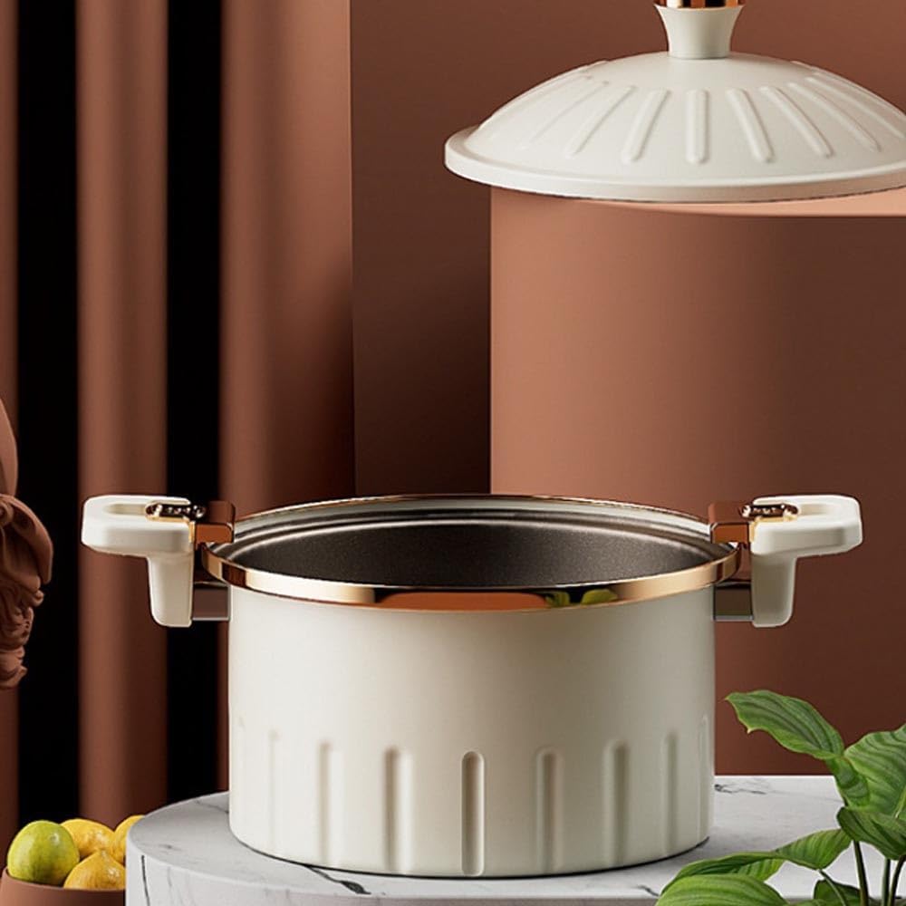 HTERWQEA Stock Pot Cooking Pot Cast Iron Stockpot Stew Pot camping hot pot