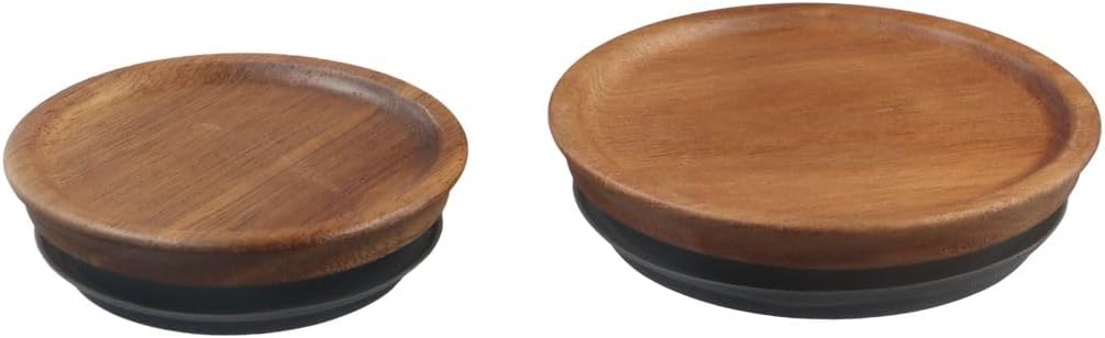 Leadigol 2-Pack Wood Lids for Mason Jars
