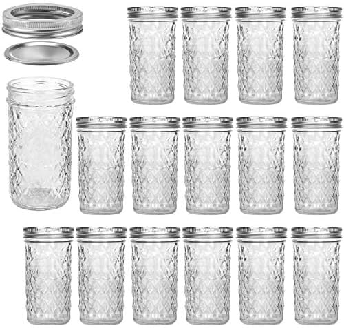 Verones Mason Jars 12 OZ - 15 Pack
