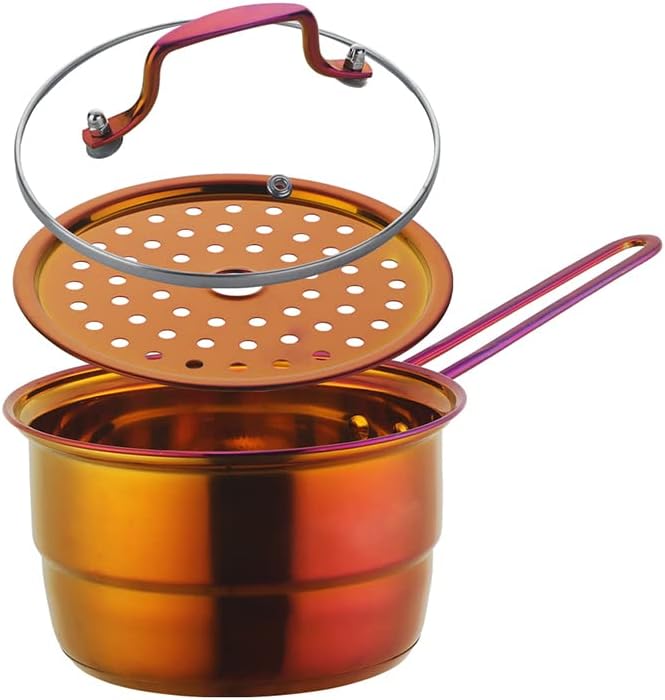 BYEGOU Stainless Steel Rainbow Steamer Pot Set with Glass Lid