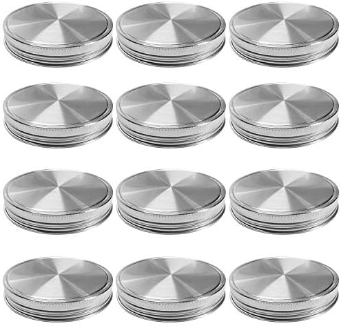 Secure Essential stainless steel lids for Mason jars Pack of 12
