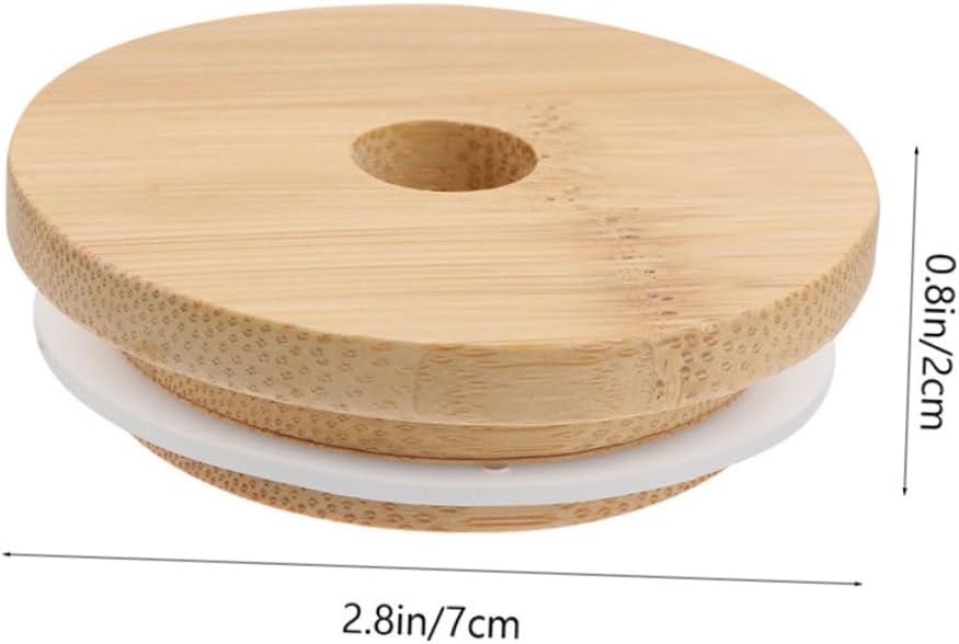 Zerodeko 4pcs Reusable Mason Jar Lids with Straw Hole